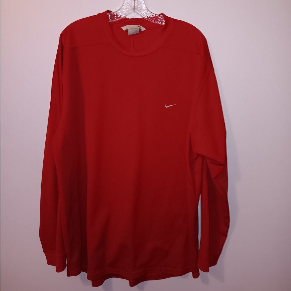 EUC NIKE XXL Men's Long Sleeve Dark Red/Crimson Crewneck Knit Shirt